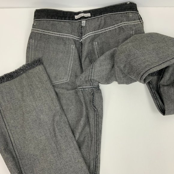 Vintage Anne Kleine Y2K Black Frayed Cotton Jeans Grunge Goth Size 8 - 6 - Picture 14 of 16